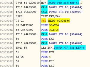 Screenshot of code analysis of ransomware Petya