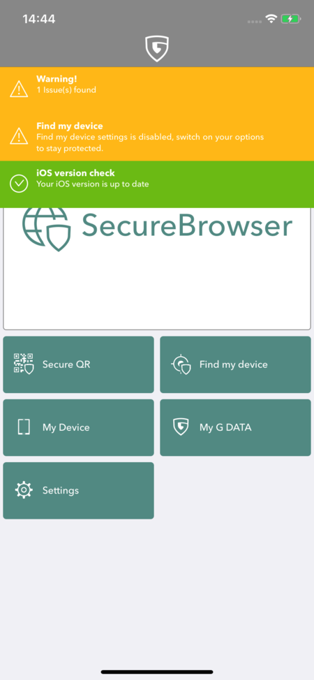 G DATA Mobile Security iOS: Aviso G DATA Mobile Security iOS: Aviso