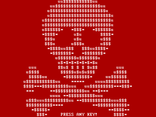 Screenshot of a Petya ransomware lockscreen