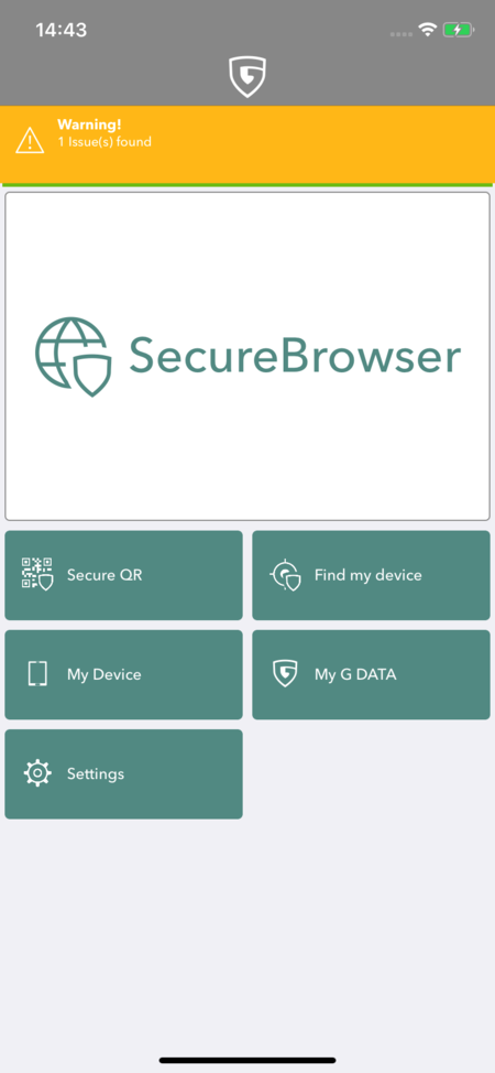 G DATA Mobile Security iOS: Início G DATA Mobile Security iOS: Início