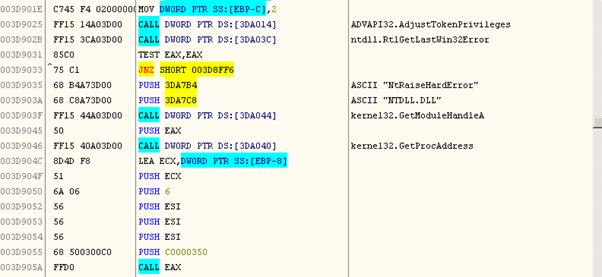 Petya forces the system to crash