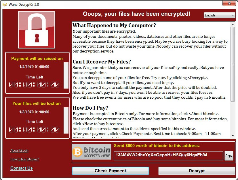 Warning: Massive "WannaCry" Ransomware campaign launched