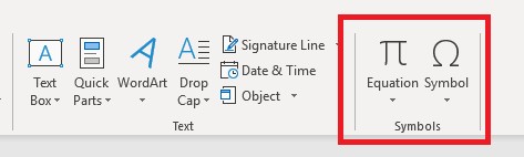 The built-in Equation and Symbol Editor (Click to enlarge)